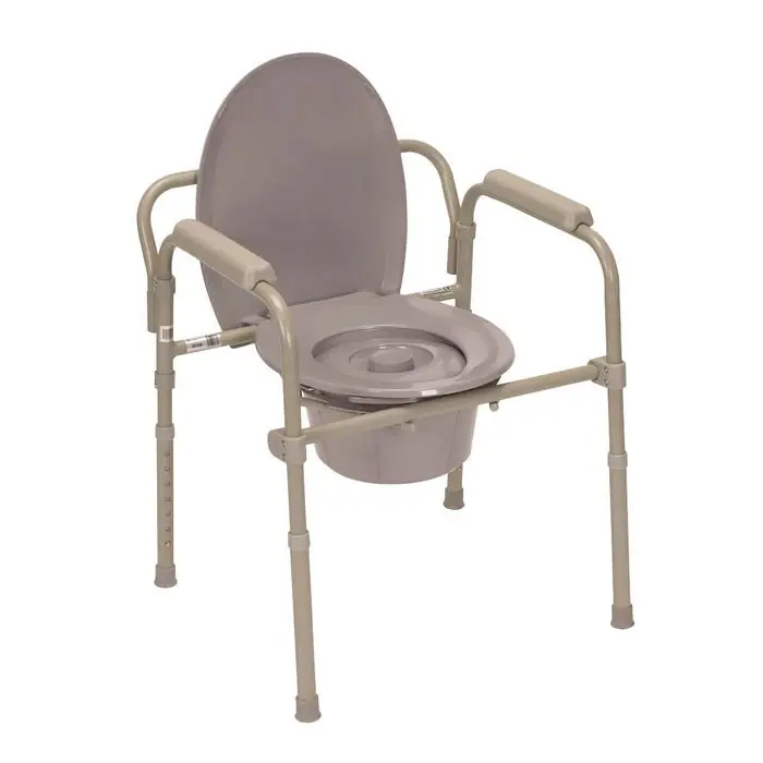 Commode, Fixed Arms, Steel, Adjustable Height, X-Wide No Minimum Order